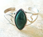 Srebrna bransoleta z malachitem