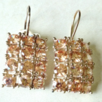 Kolczyki z łososiową cyrkonią