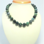 Fasetowane korale- zielony agat
