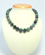 Fasetowane korale- zielony agat