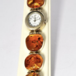Bursztynowy damski zegarek