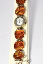 Bursztynowy damski zegarek