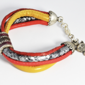 Bransoleta ze skórzanych rzemyków