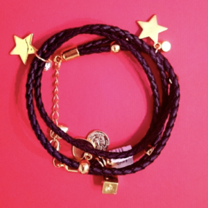 Bransoleta z czarnych rzemyków