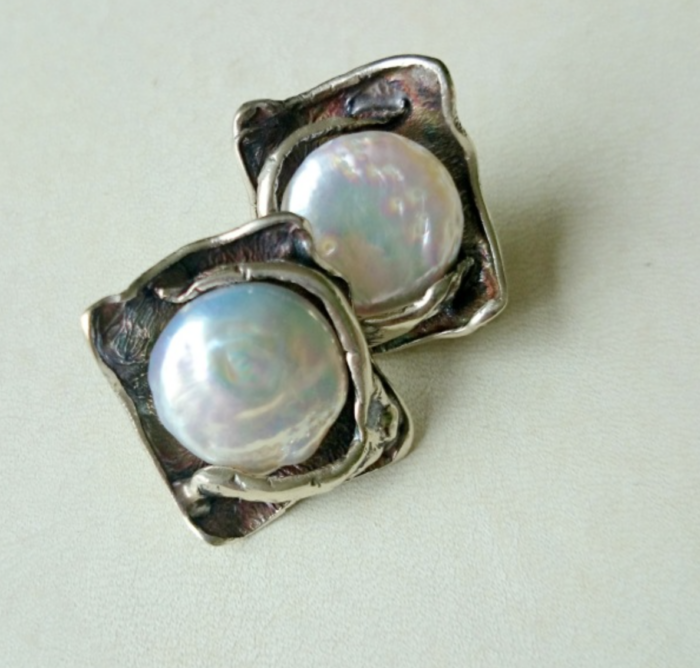 Kolczyki z masą perłową - obrazek 1