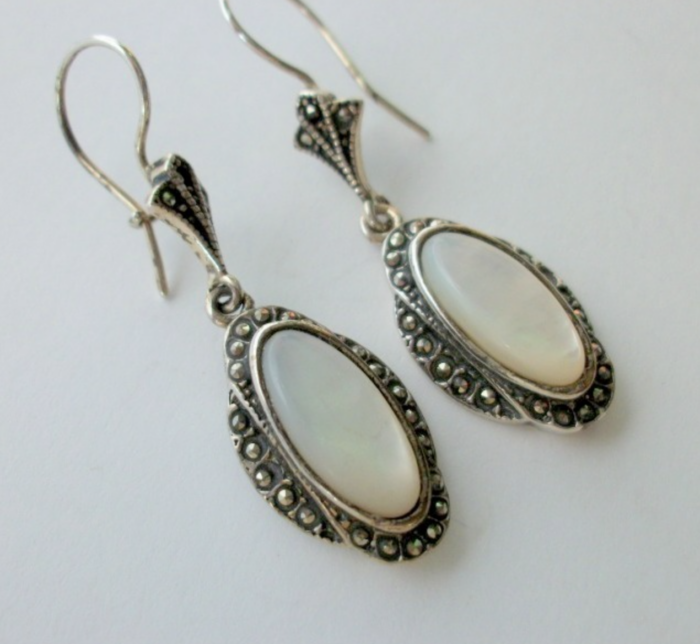 Kolczyki z masą perłową - obrazek 1