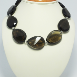 Naszyjnik z łezkowatych kwarców dymnych