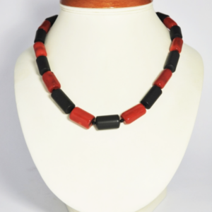 Naszyjnik z korala i agatu