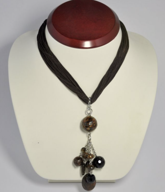 Naszyjnik z ozdobnymi kamieniami- tygrysie oko - Image 1