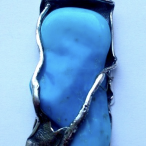 Oksydowana zawieszka z turkusem z amazonii