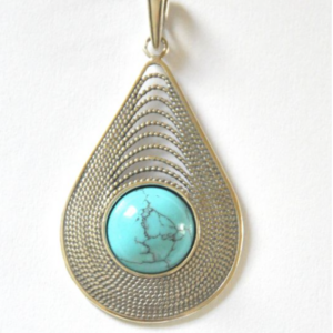 Srebrna zawieszka z turkusem