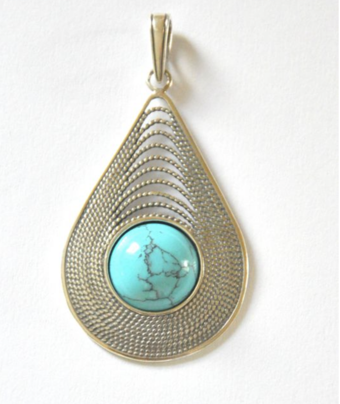 Srebrna zawieszka z turkusem - obrazek 1